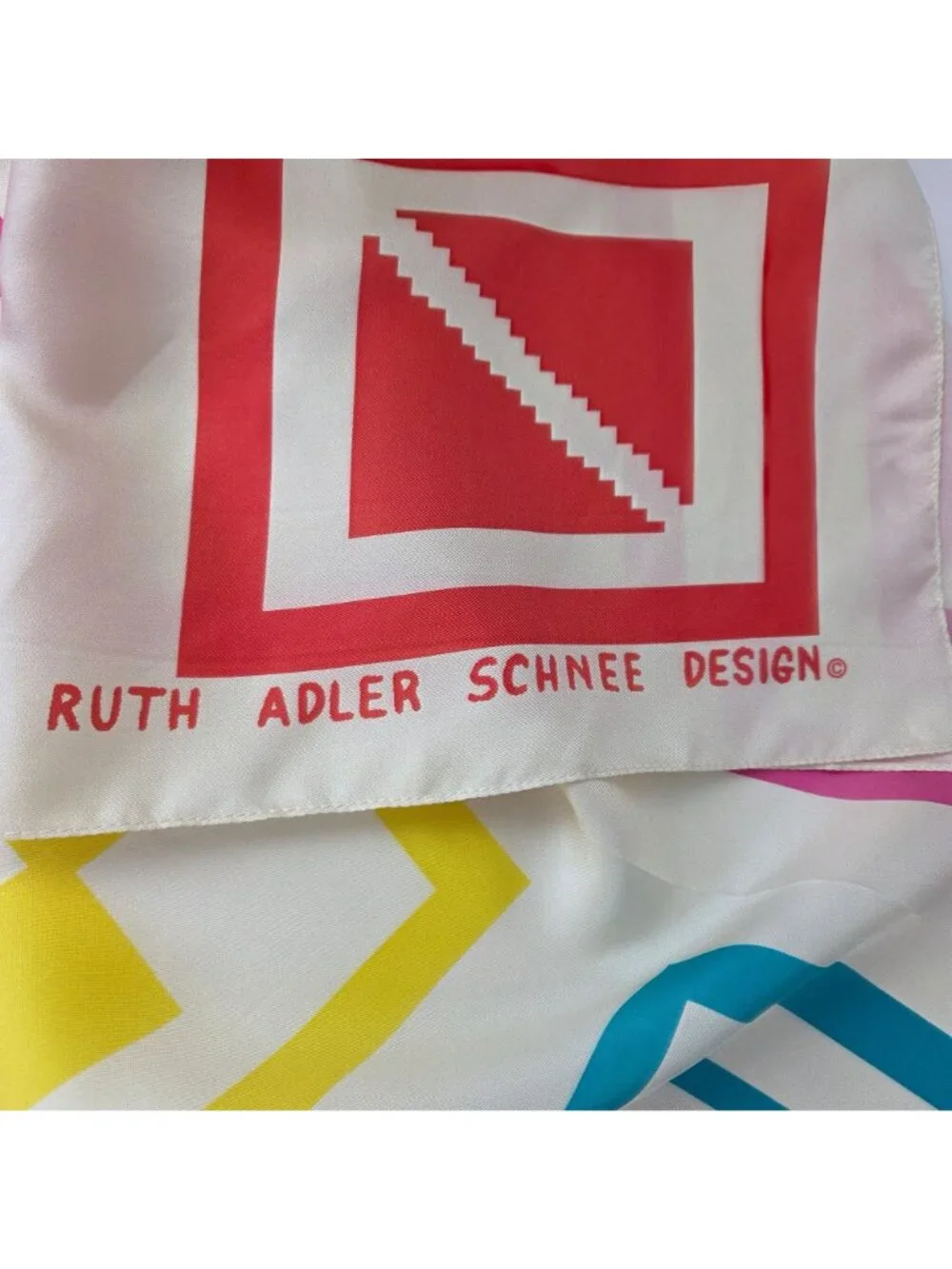 Ruth Adler Schnee Designs Geometric Print Silk Scarf